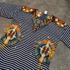 Vintage Jean Paul Gaultier Soleil "Feather Marinière" Iconic Striped Blouse