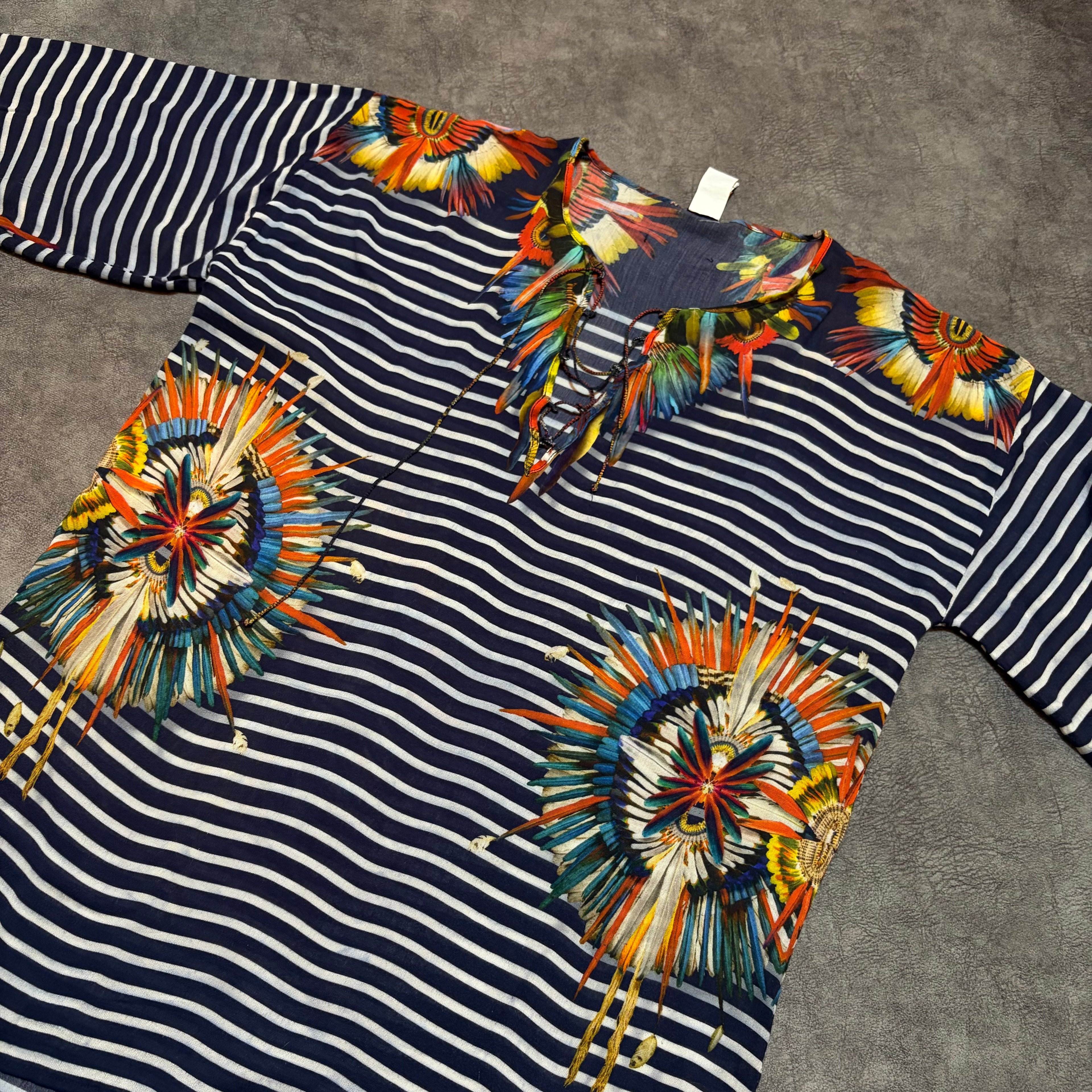 Vintage Jean Paul Gaultier Soleil "Feather Marinière" Iconic Striped Blouse