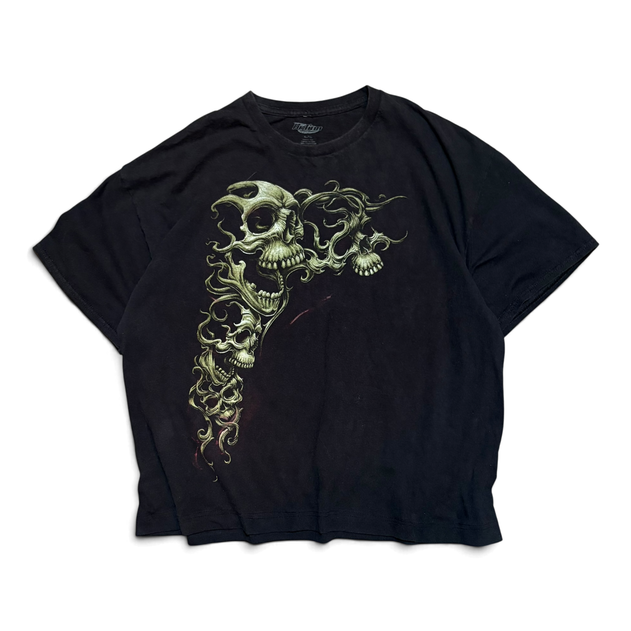 Y2K Skulls Distressed Graphic Cropped Tee