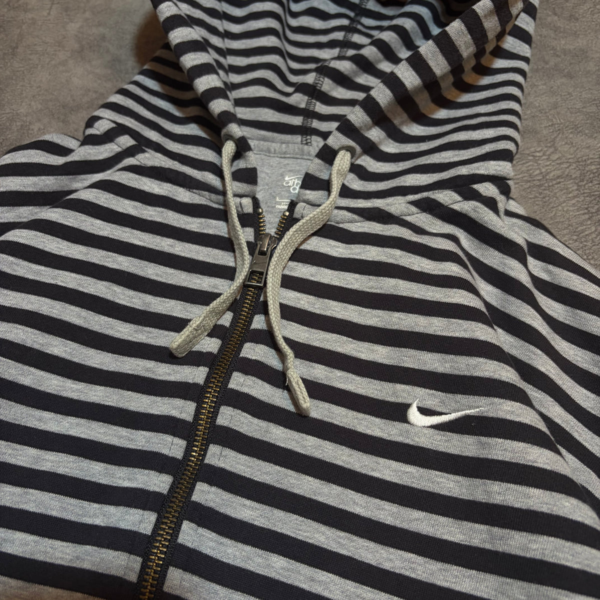 Nike Athletic Dept Striped Y2K Heavy Zip Up Hoodie