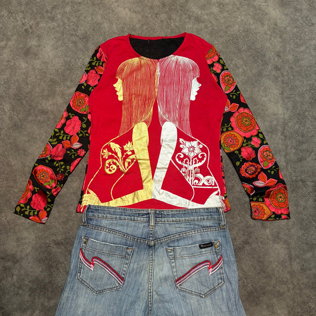 Custo Barcelona Y2K AOP Long Sleeve Tee