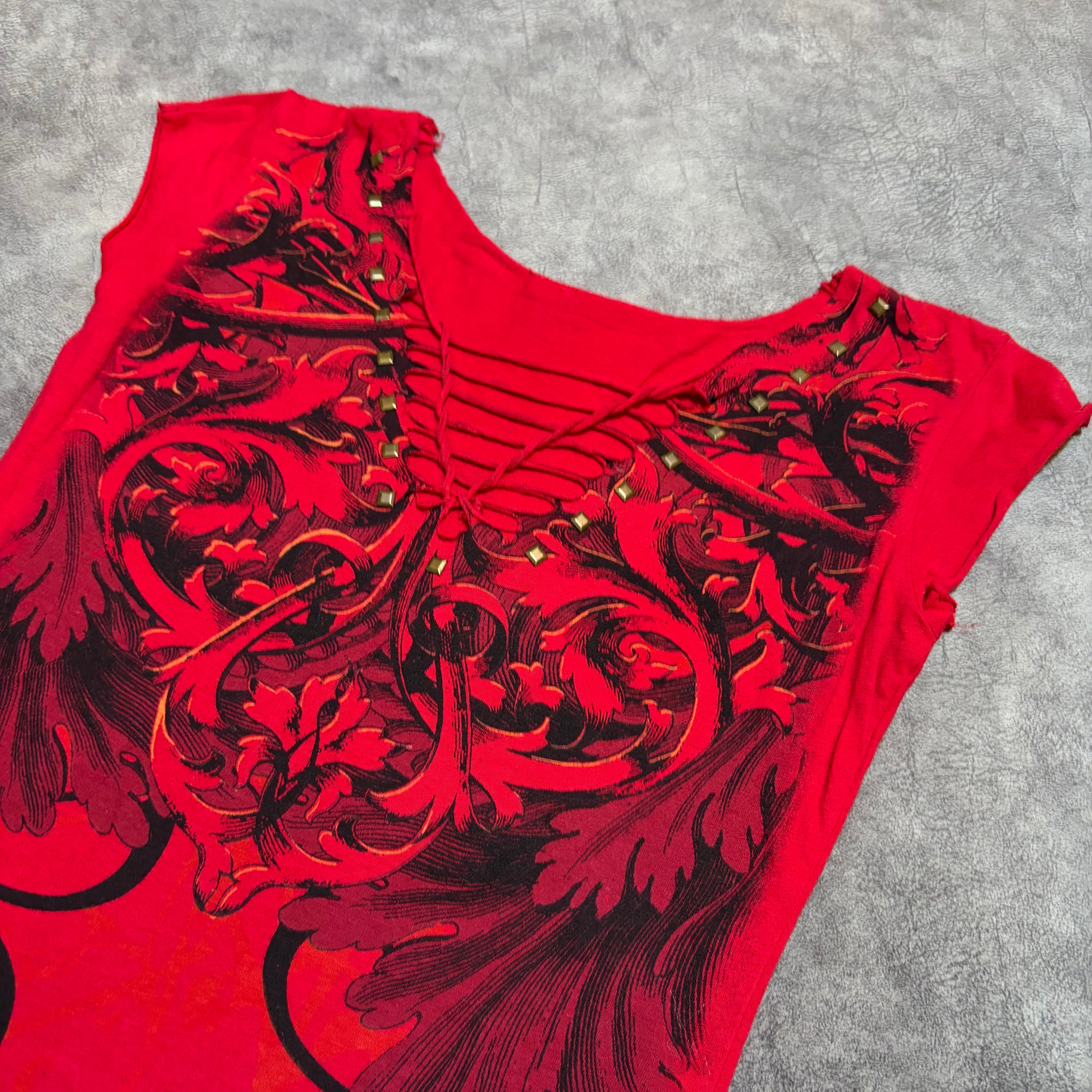 Affliction Style Distressed Gothic Top