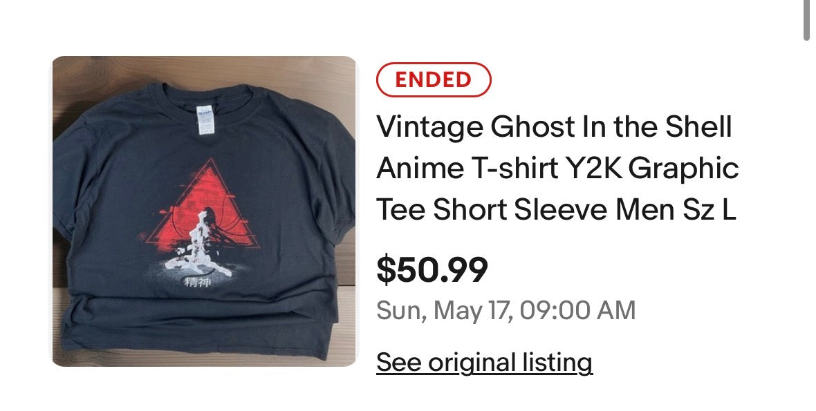 Vintage Ghost In Shells Anime Y2K Graphic Tee