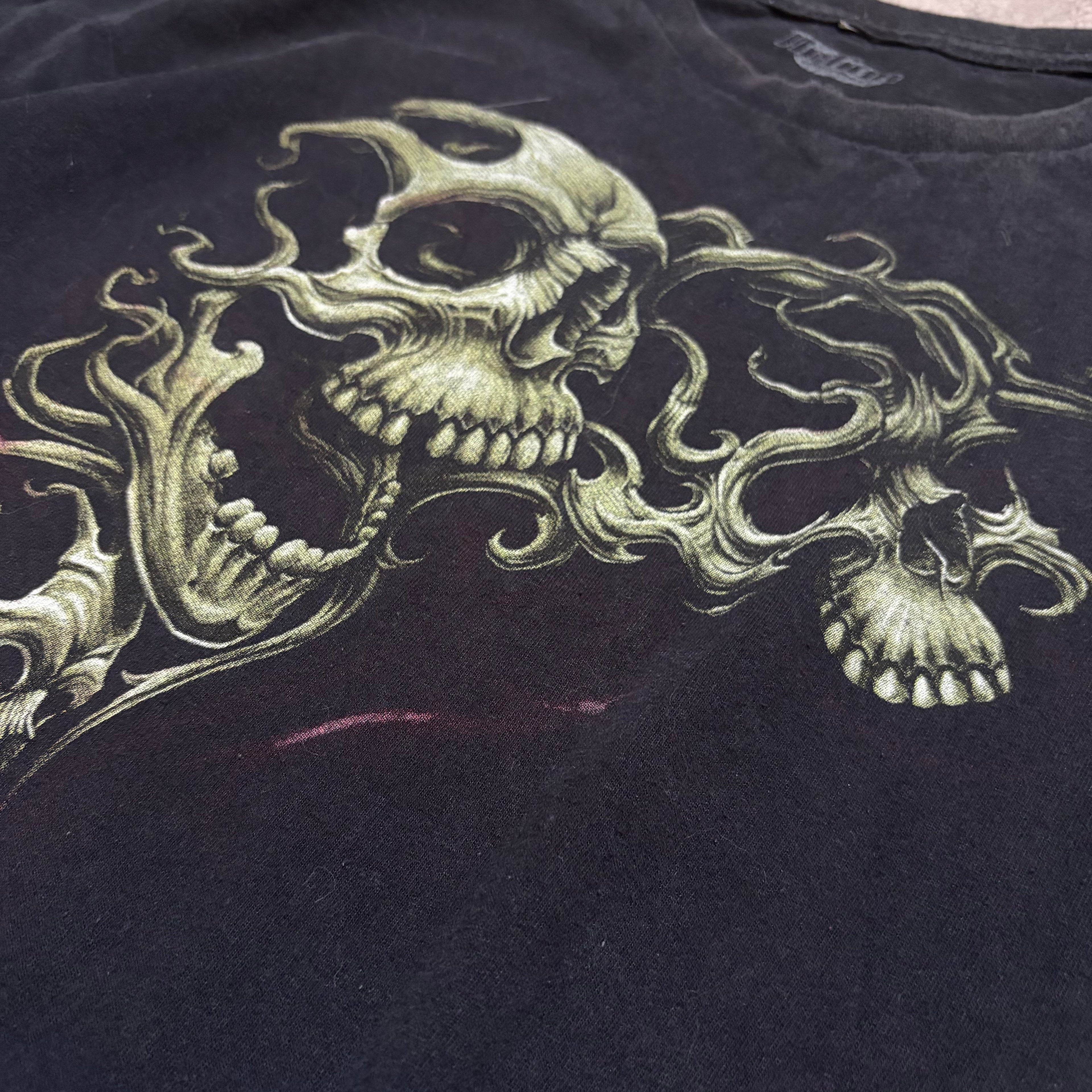 Y2K Skulls Distressed Graphic Cropped Tee