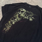 Y2K Skulls Distressed Graphic Cropped Tee
