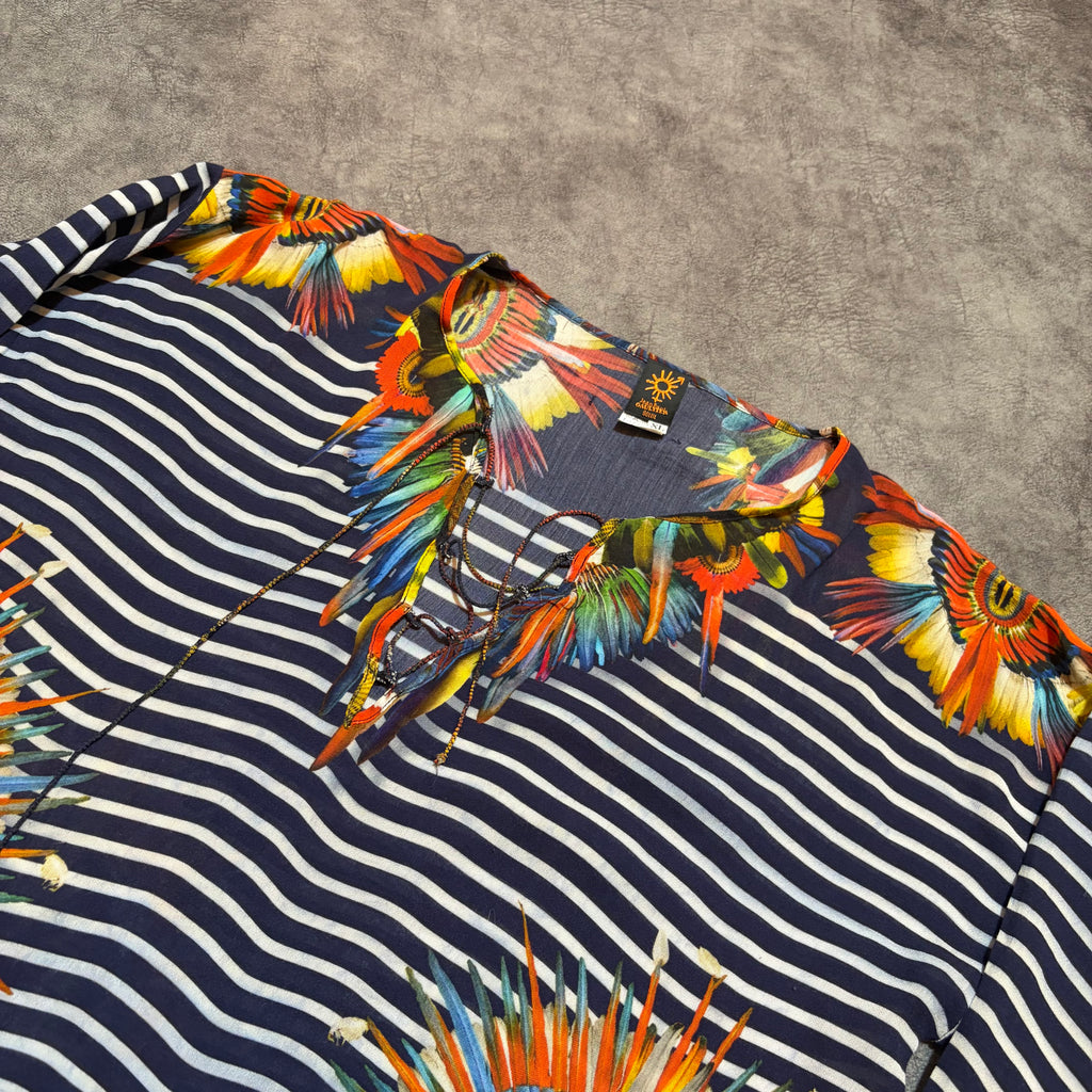 Vintage Jean Paul Gaultier Soleil "Feather Marinière" Iconic Striped Blouse