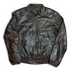 Pellini Multi Zipper Genuine Leather Distressed Jacket