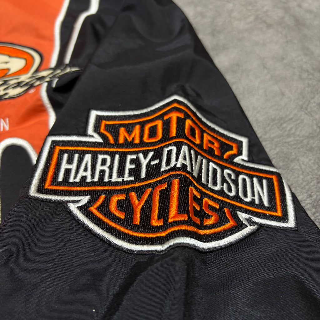 Harley Davidson Performance Screamin Eagle Flames Y2K Light Windbreaker Jacket