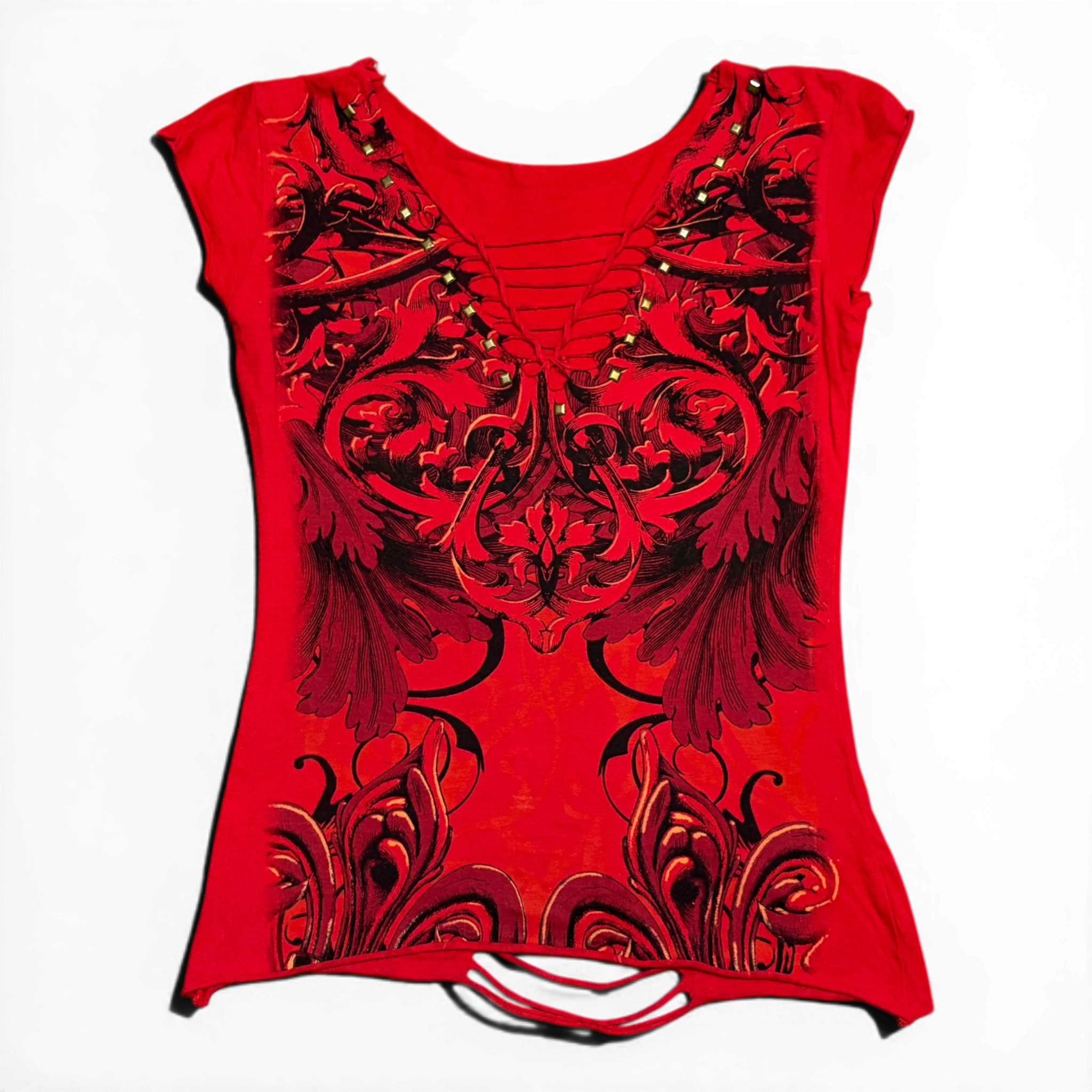 Affliction Style Distressed Gothic Top
