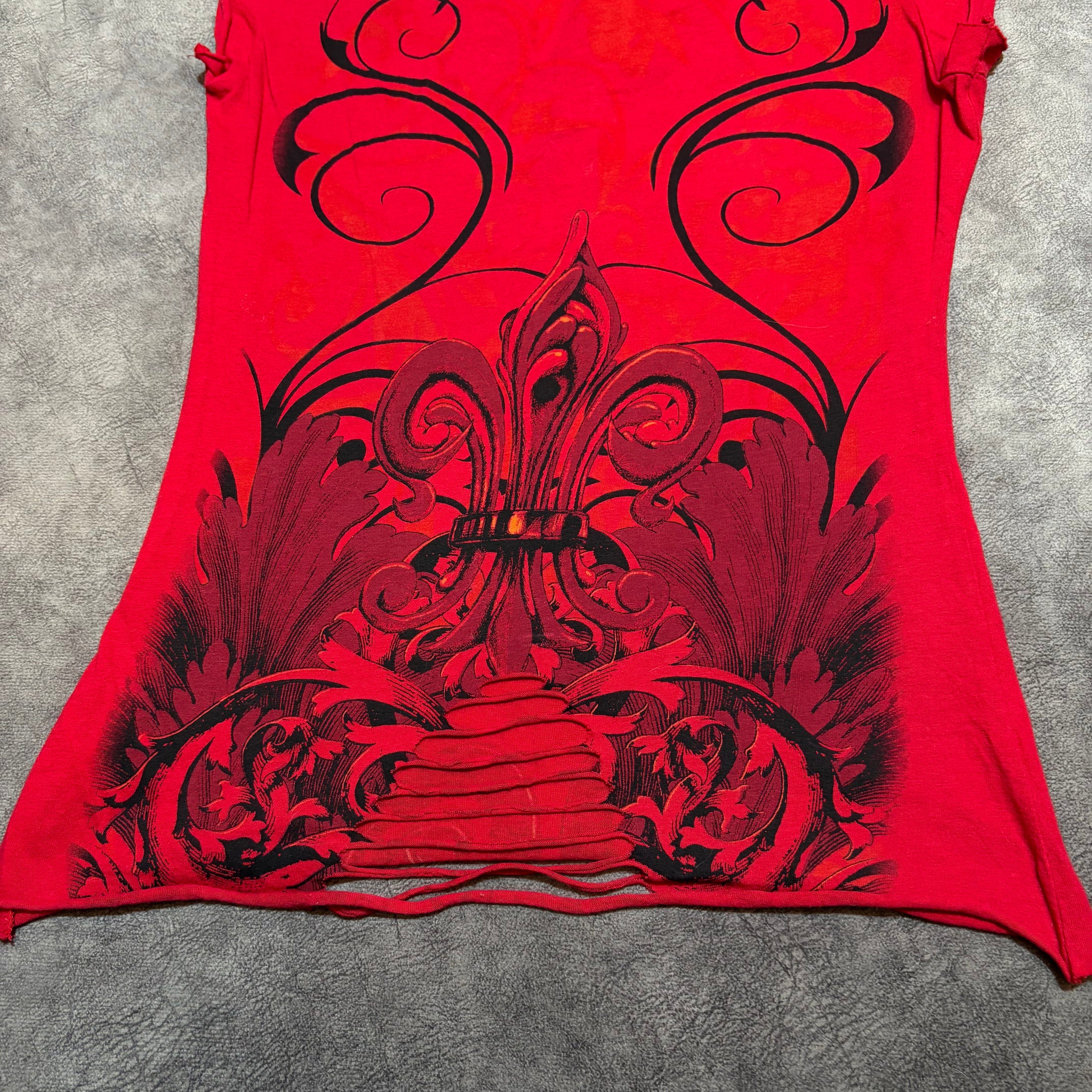 Affliction Style Distressed Gothic Top