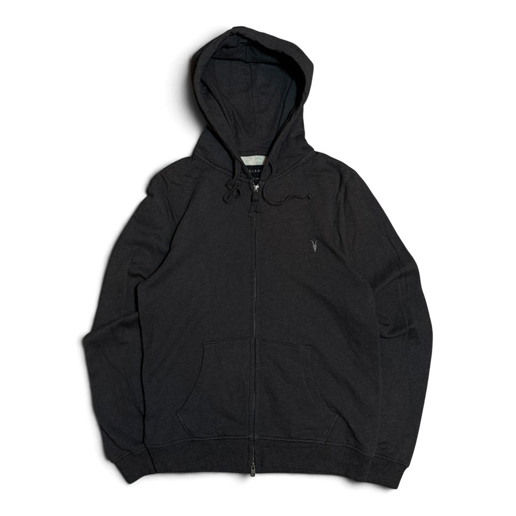 Allsaints Logo Double Zipper Heavyweight Hoodie