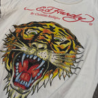 Vintage Ed Hardy By Christian Audigier Y2K Tiger Graphic Tee
