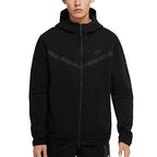 Nike Tech Fleece 2 Way Zipper Black On Black Zip Up Hoodie