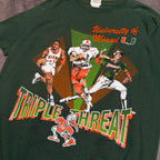 Vintage 90’s Nutmeg Tag Uni Of Miami Triple Threat Tee