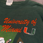 Vintage 90’s Nutmeg Tag Uni Of Miami Triple Threat Tee