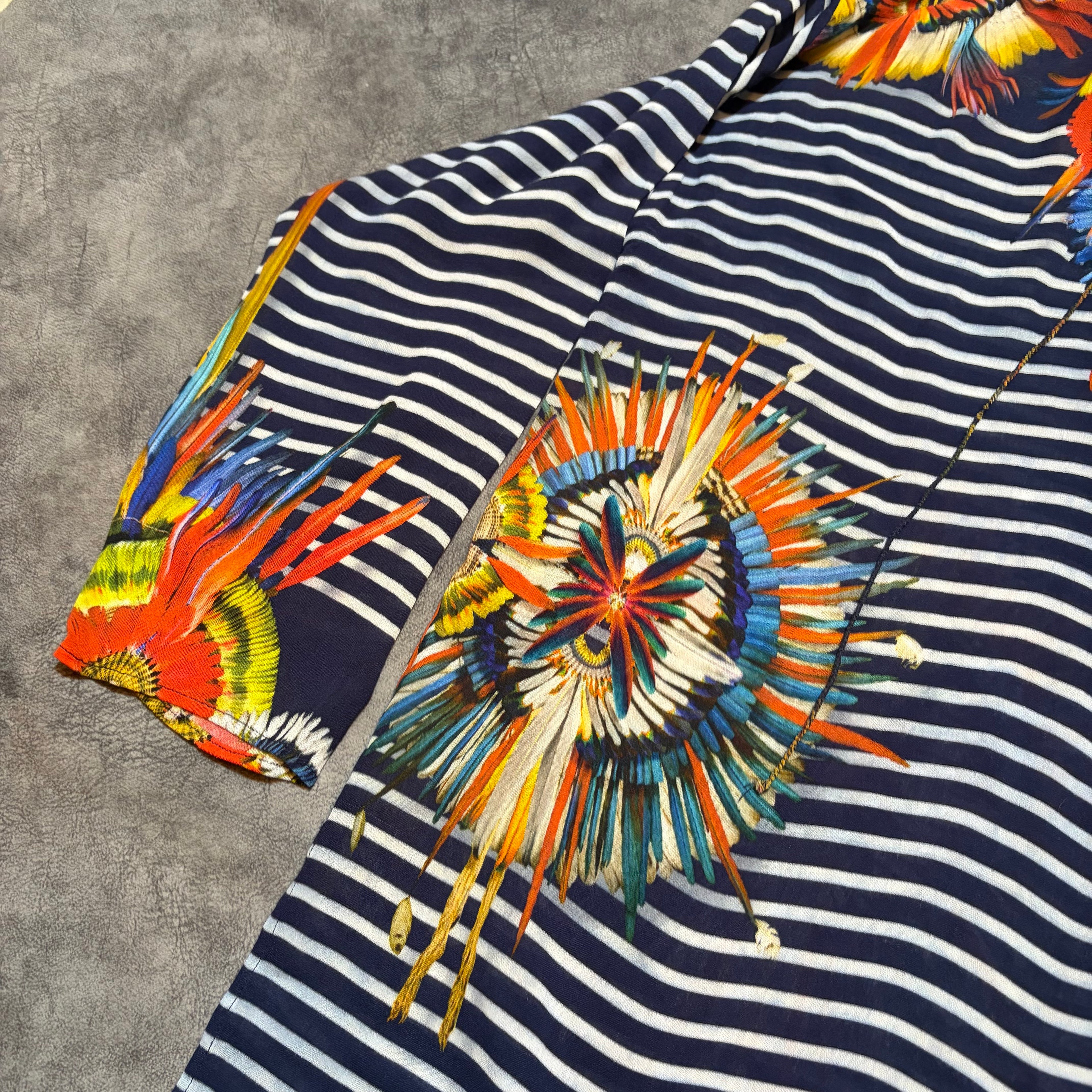 Vintage Jean Paul Gaultier Soleil "Feather Marinière" Iconic Striped Blouse