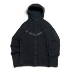 Nike Tech Fleece 2 Way Zipper Black On Black Zip Up Hoodie