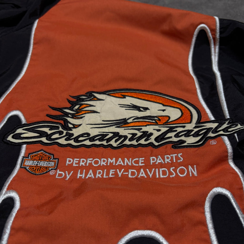 Harley Davidson Performance Screamin Eagle Flames Y2K Light Windbreaker Jacket