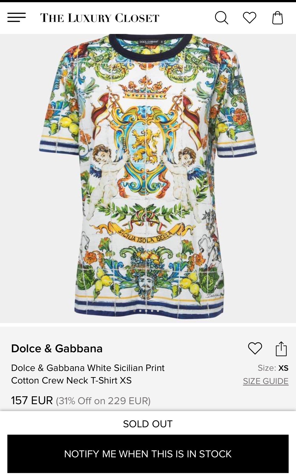 Dolce & Gabbana Sicilian Print Tee