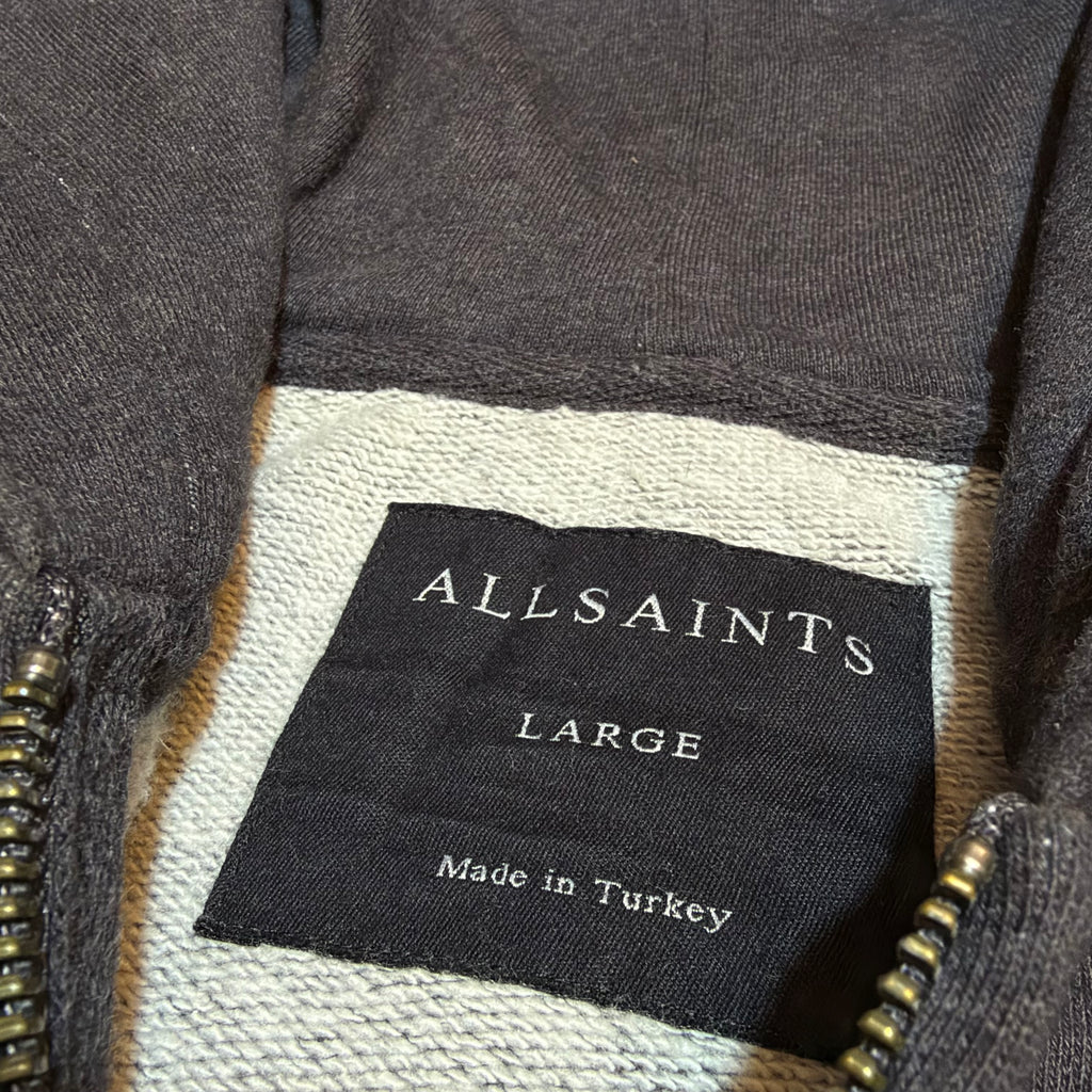 Allsaints Logo Double Zipper Heavyweight Hoodie