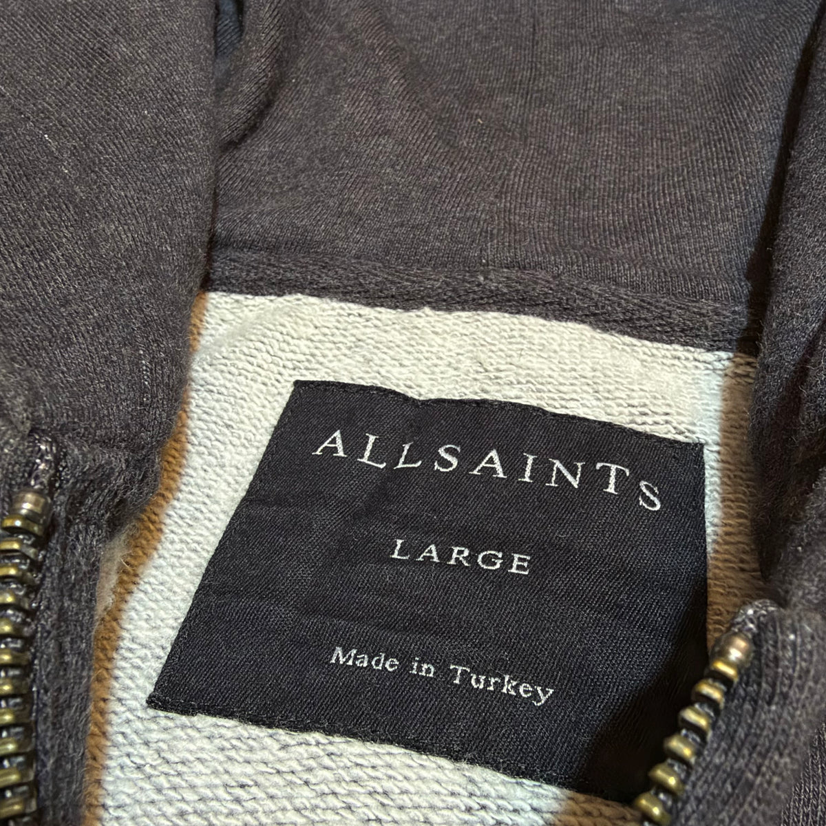 Allsaints Logo Double Zipper Heavyweight Hoodie