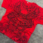 Vintage Y2K Skull AOP Grunge Graphic Tee