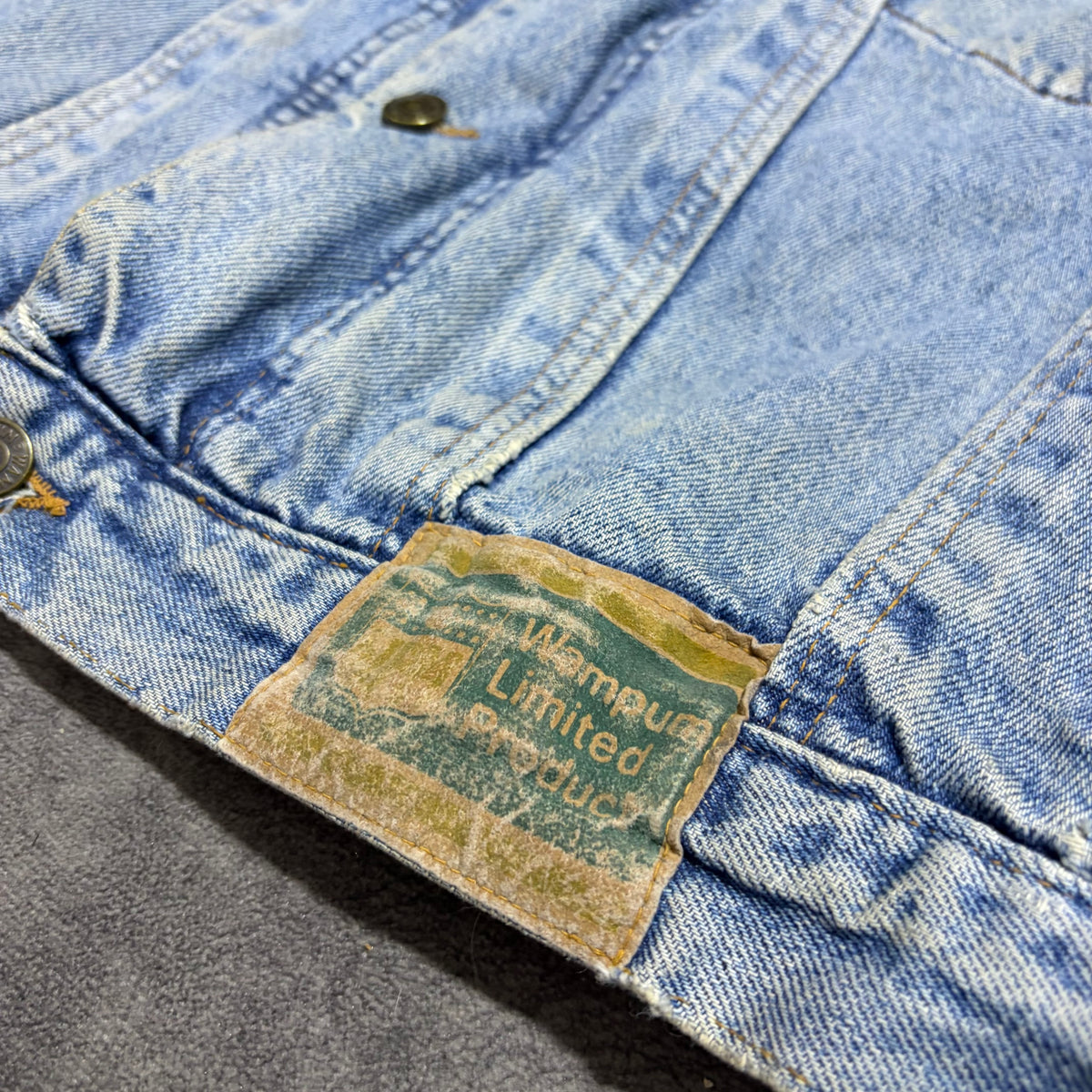 Vintage 80’s/90’s Wampum Distressed Denim Jacket