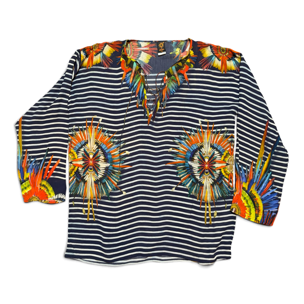Vintage Jean Paul Gaultier Soleil "Feather Marinière" Iconic Striped Blouse