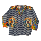 Vintage Jean Paul Gaultier Soleil "Feather Marinière" Iconic Striped Blouse