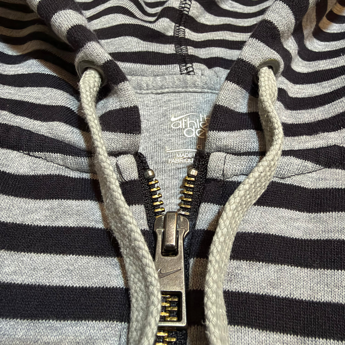 Nike Athletic Dept Striped Y2K Heavy Zip Up Hoodie