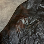 Pellini Multi Zipper Genuine Leather Distressed Jacket