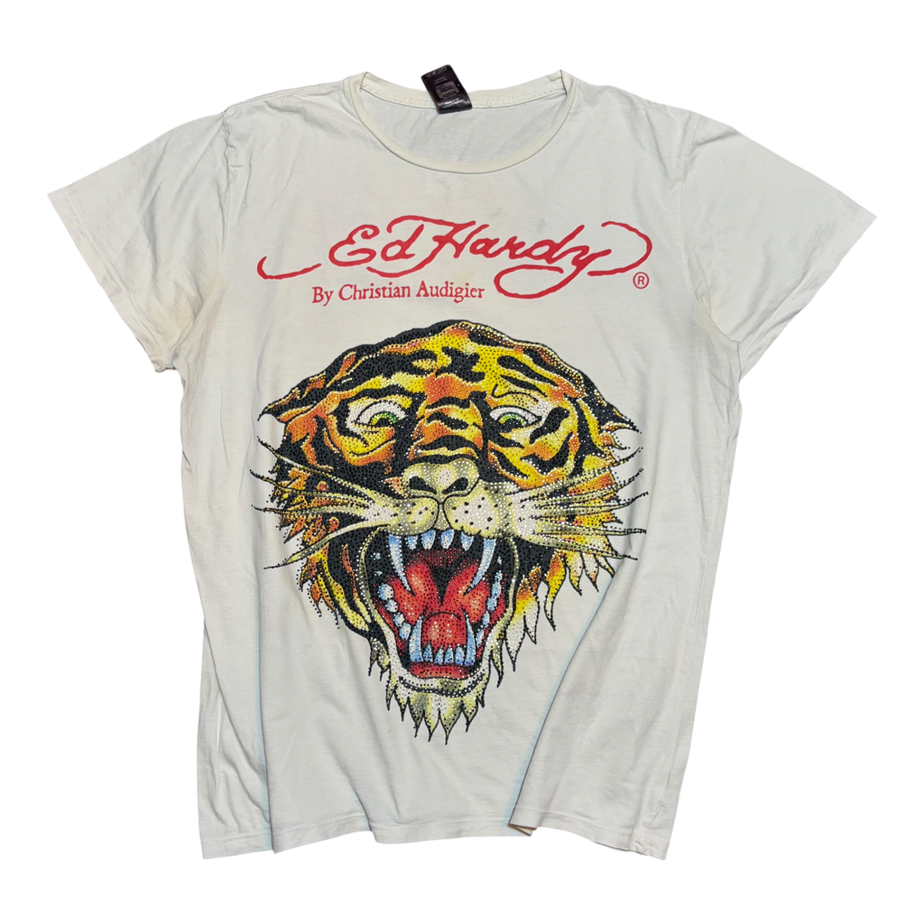 Vintage Ed Hardy By Christian Audigier Y2K Tiger Graphic Tee