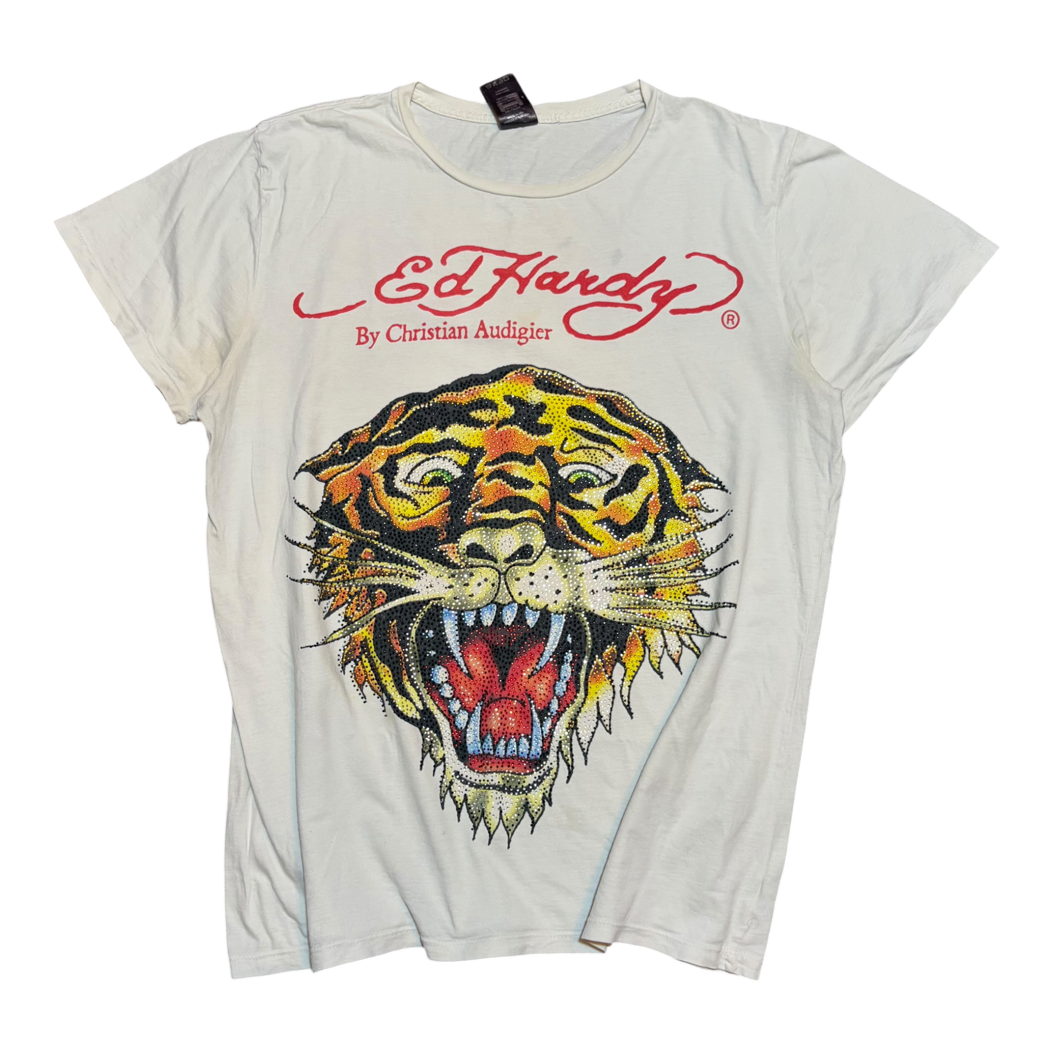 Vintage Ed Hardy By Christian Audigier Y2K Tiger Graphic Tee