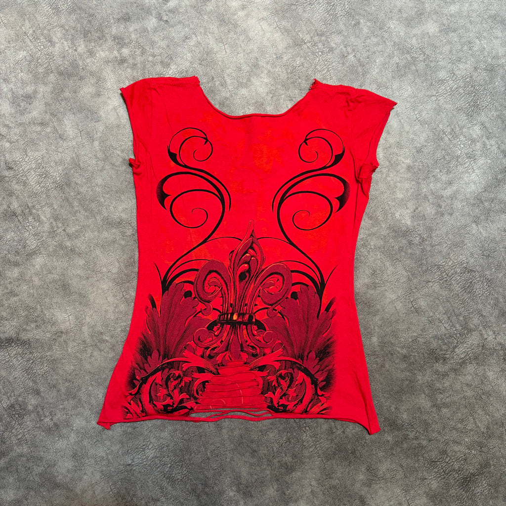 Affliction Style Distressed Gothic Top