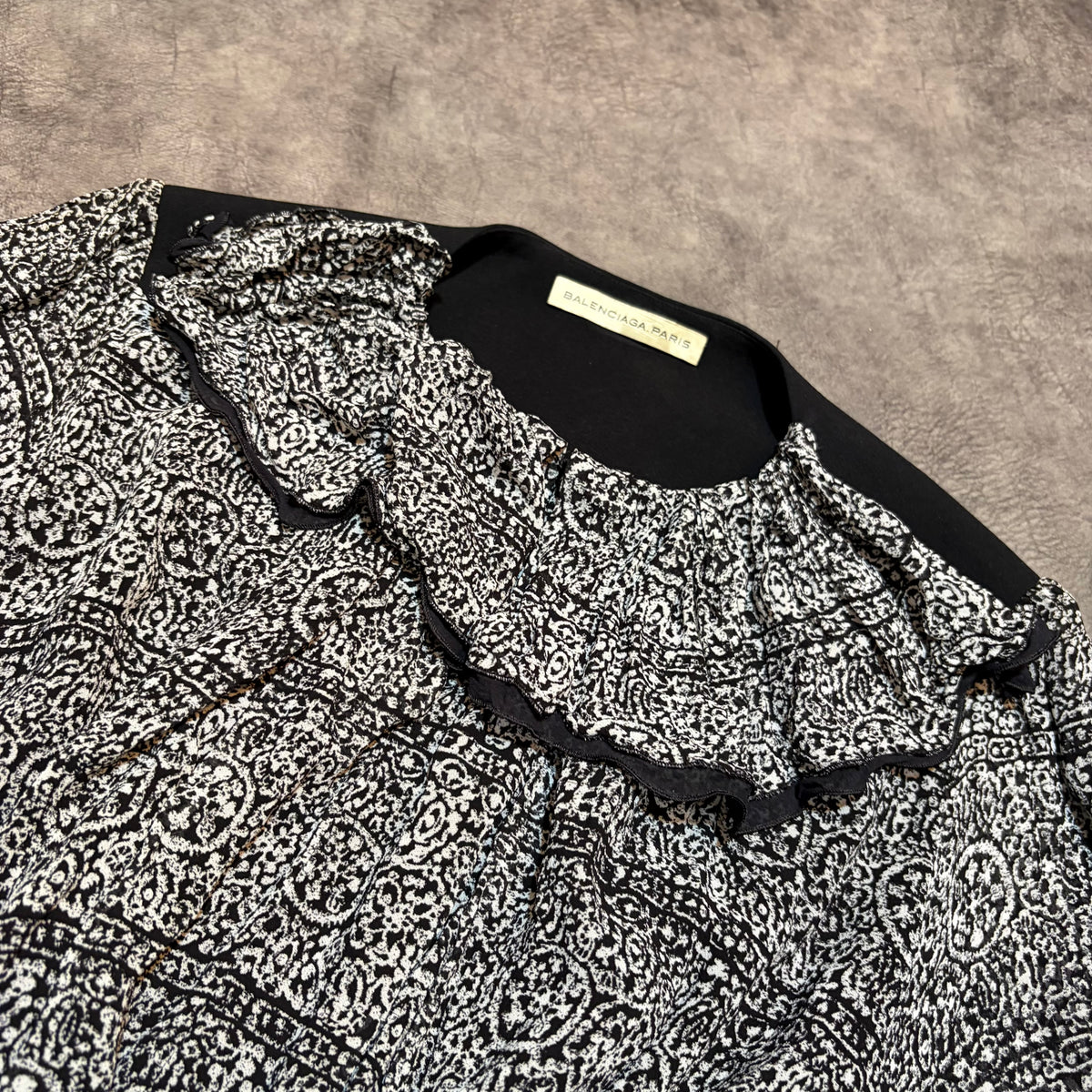 Balenciaga Nicolas Ghesquière SS13 Ruffled Graphic Mini Dress