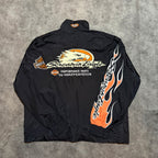 Harley Davidson Performance Screamin Eagle Flames Y2K Light Windbreaker Jacket