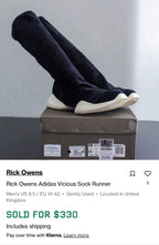 AW15 Rick Owens x Adidas Sock Runner Shoes