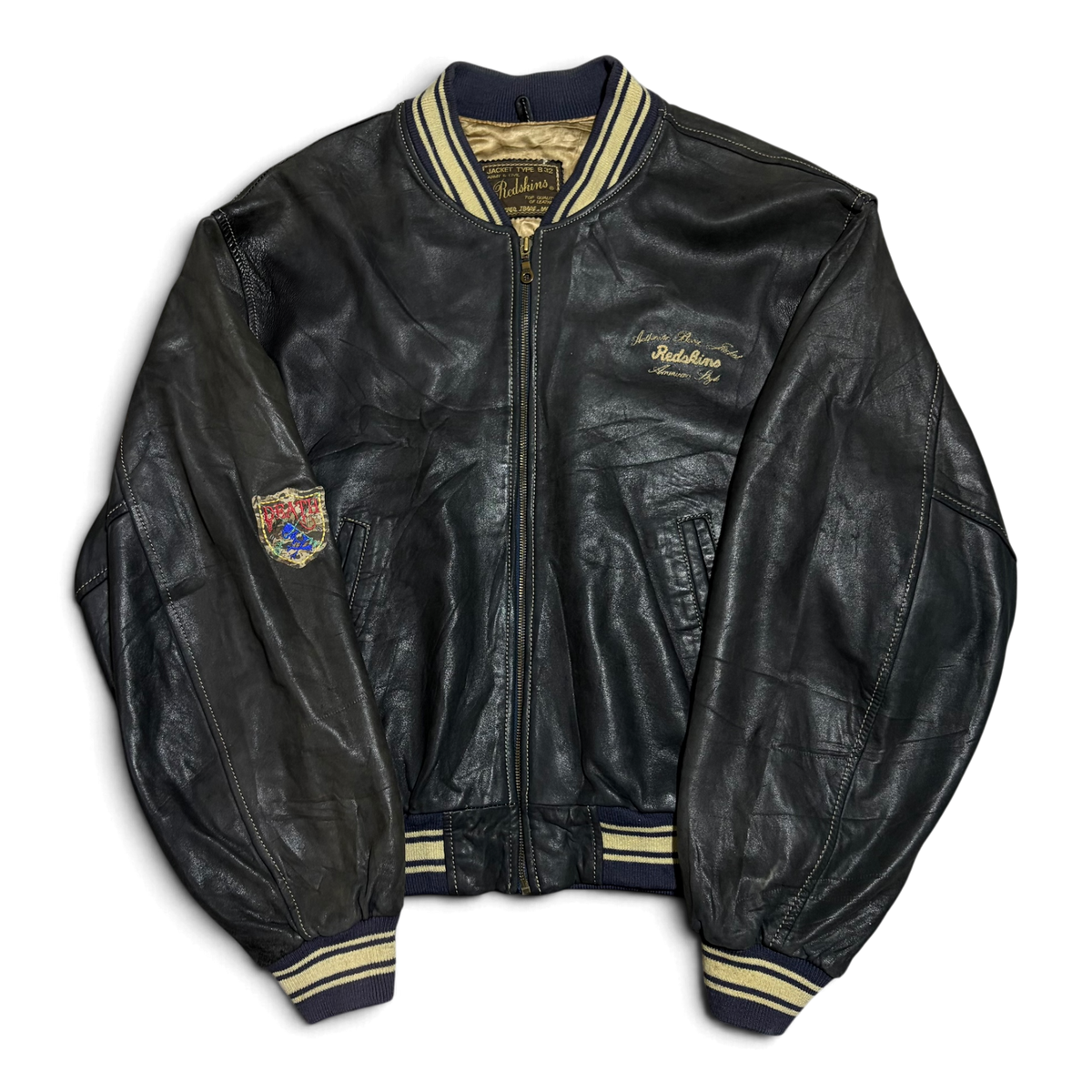 Redskins Genuine Leather Y2K Bomber Jacket