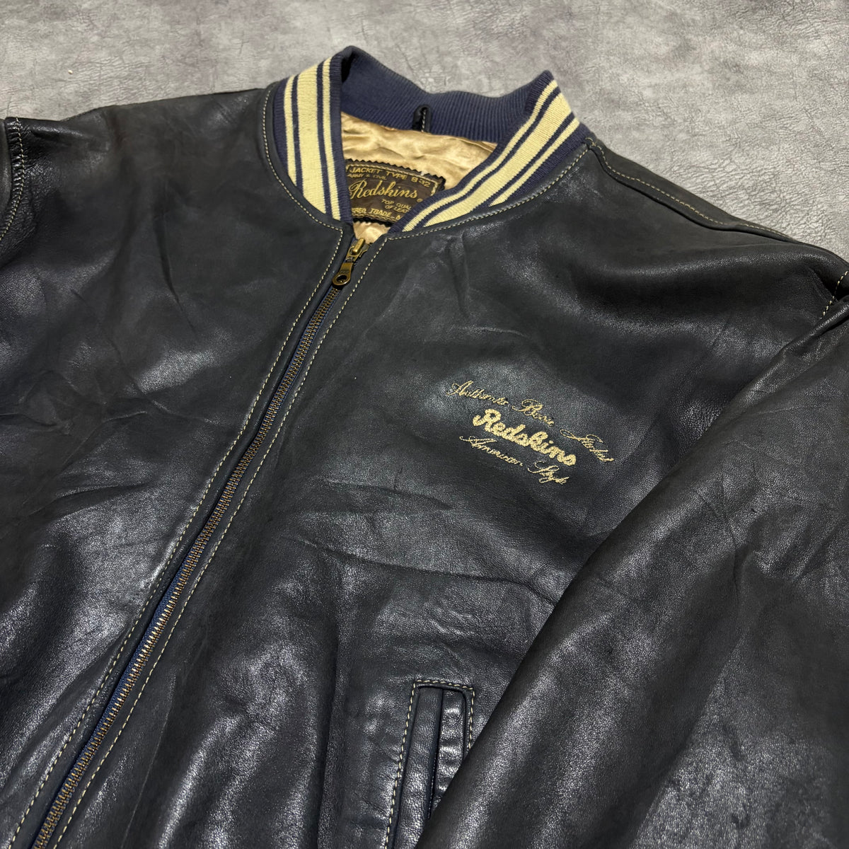 Redskins Genuine Leather Y2K Bomber Jacket