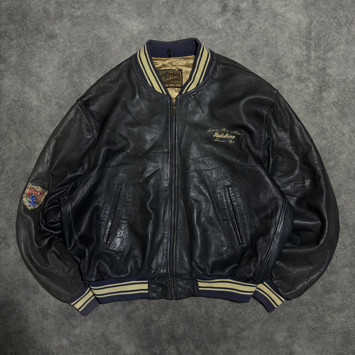 Redskins Genuine Leather Y2K Bomber Jacket