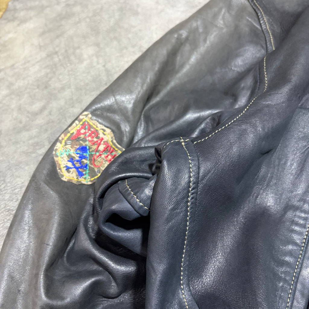Redskins Genuine Leather Y2K Bomber Jacket