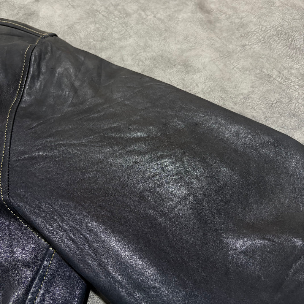 Redskins Genuine Leather Y2K Bomber Jacket