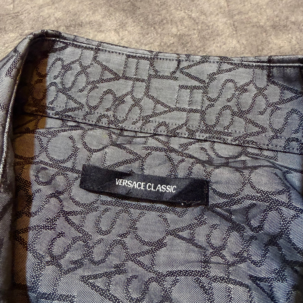 Versace Classics Pattern Logo Button Up Shirt