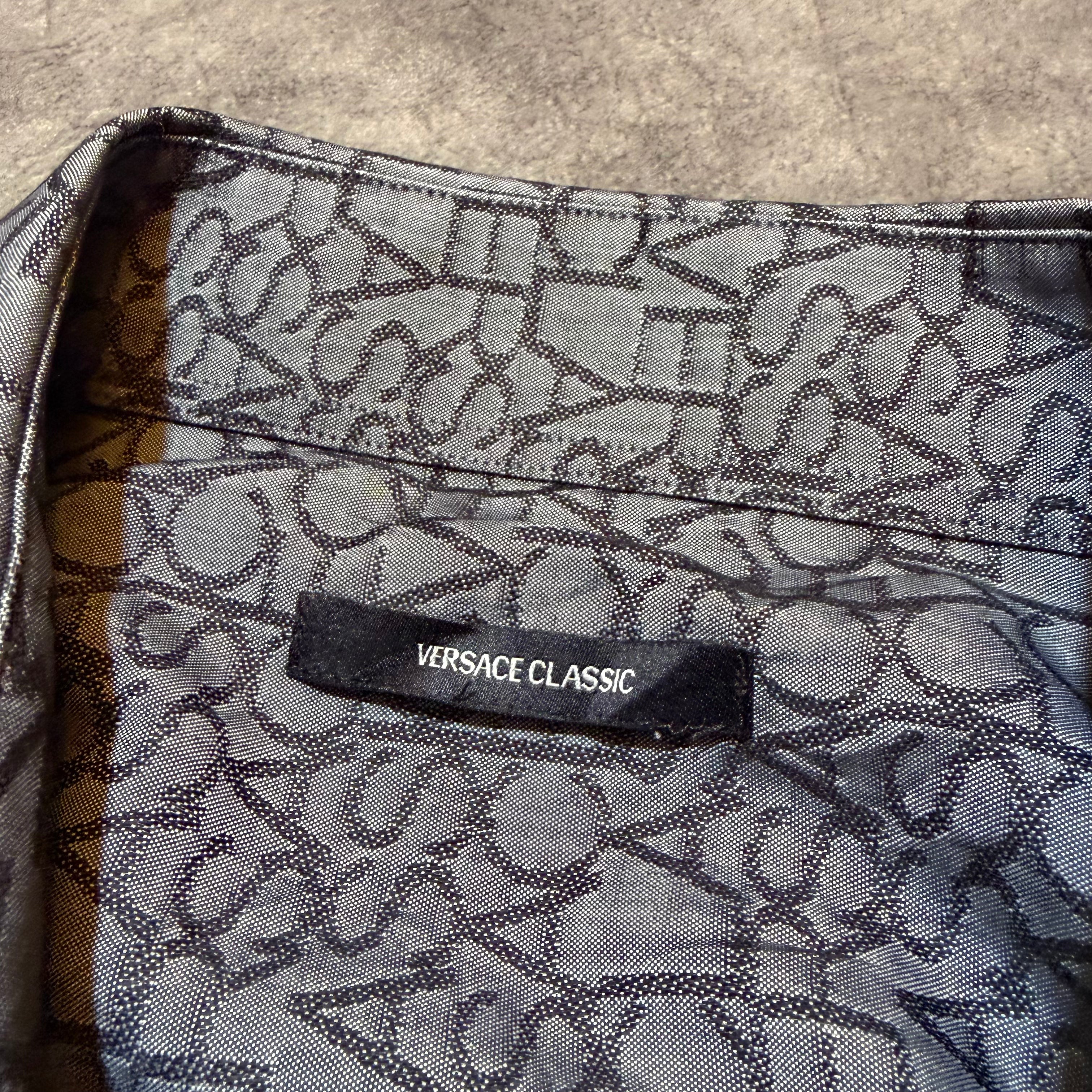 Versace Classics Pattern Logo Button Up Shirt