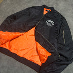 Stussy World Tribe SpellOut Y2K Embroidered Bomber Jacket
