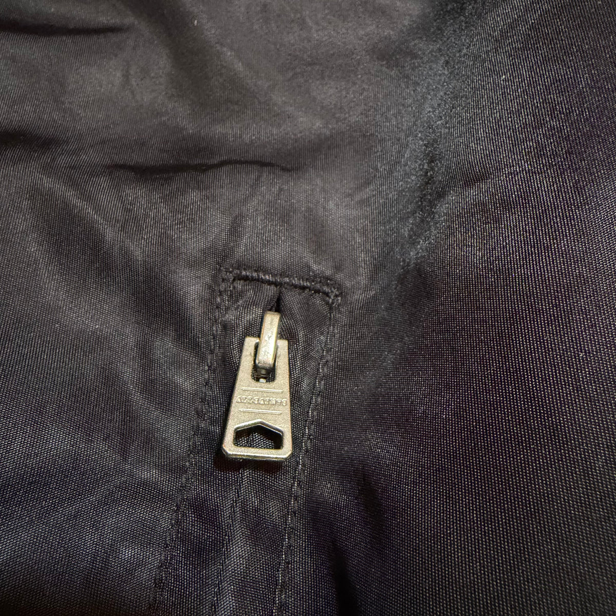 Allsaints Logo Double Zipper Harrington Style Jacket