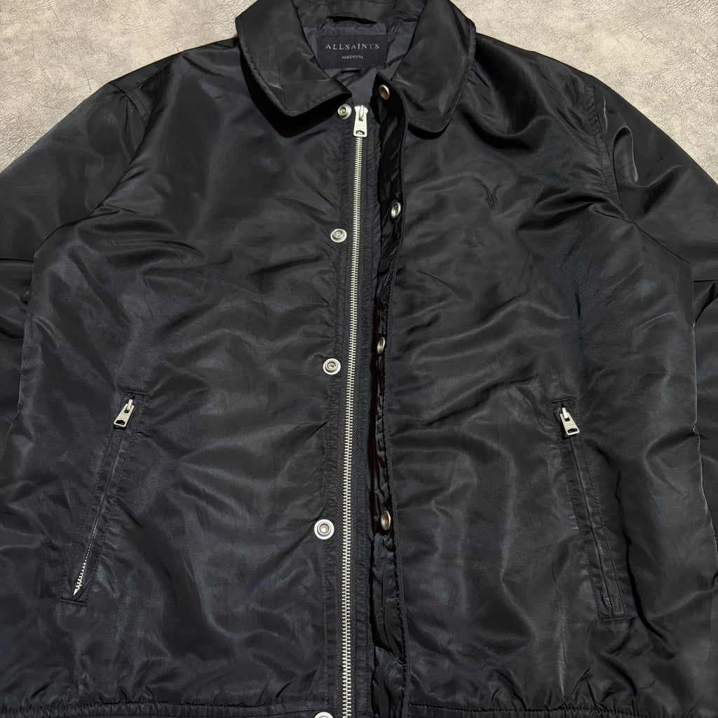 Allsaints Logo Double Zipper Harrington Style Jacket