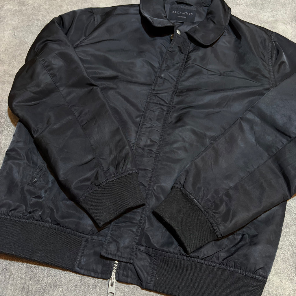 Allsaints Logo Double Zipper Harrington Style Jacket