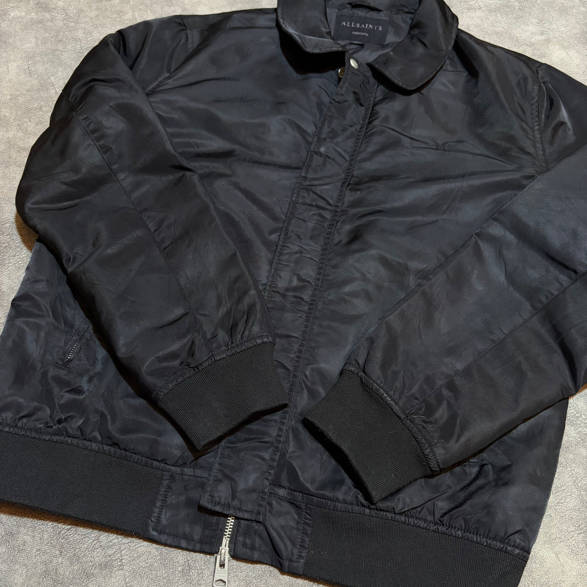 Allsaints Logo Double Zipper Harrington Style Jacket