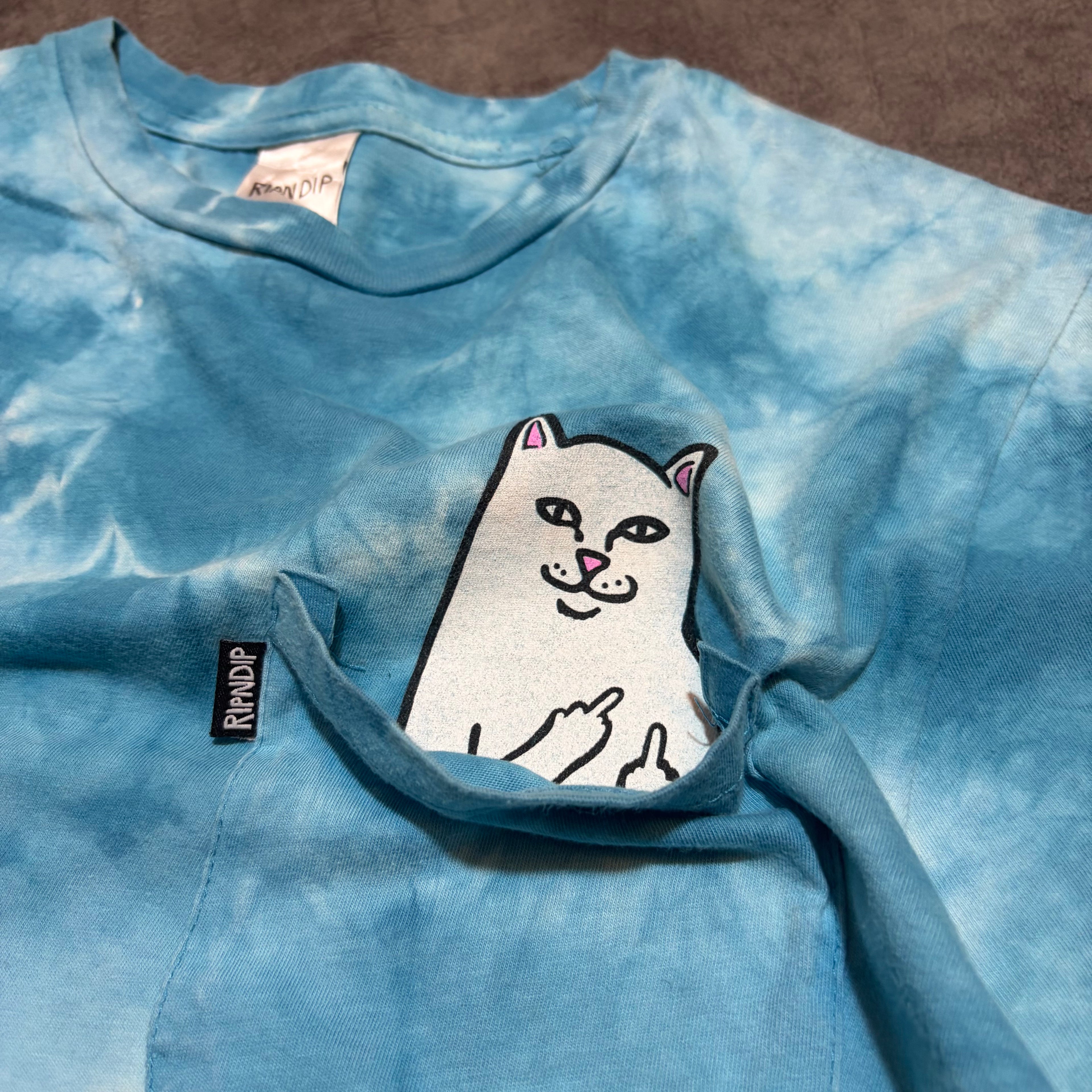 Rip N' Dip Pocket Cat Tie Dye Tee